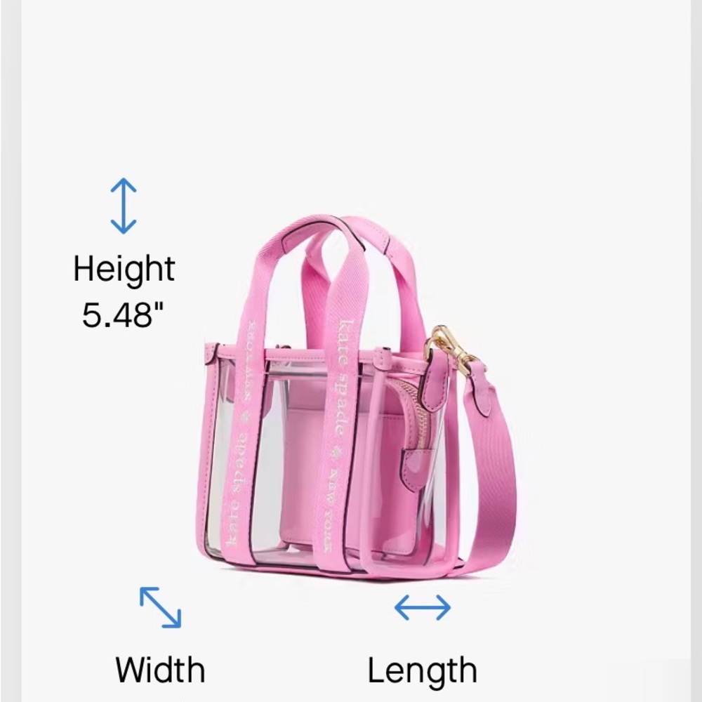 Kate Spade Pink Transparent Tote Bag - New - Picture 7 of 11
